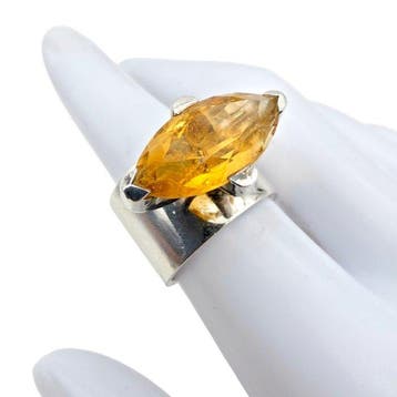 Zonder minimumprijs - Ring Zilver - citrien, Nieuw