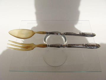 Elegant French Art Nouveau - Couverts de service à salade -