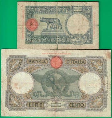 Afrique de lest italienne. - 50 and 100 lire - various