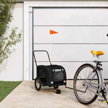 vidaXL Huisdierfietskar Zwart Oxford-stof en ijzer, Verzenden