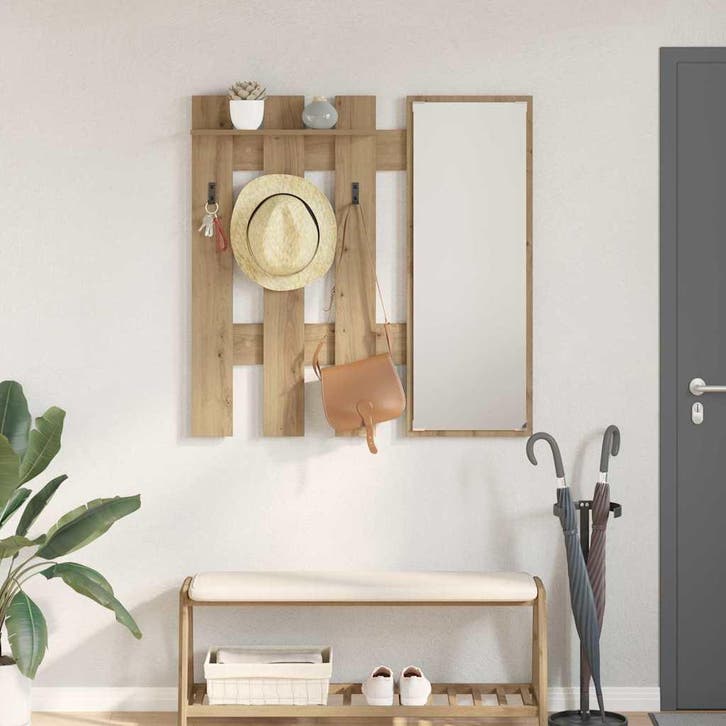 vidaXL Wandgemonteerde kapstok Artisan Eiken 100 x 10 x 100, Maison & Meubles, Armoires | Armoires murales, Envoi