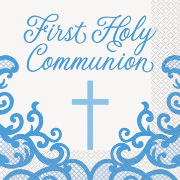 Communie Servetten Blauw First Holy Communie, Verzenden, Nieuw