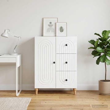 vidaXL Dressoir Wit 66 x 34,5 x 90 cm Bewerkt hout, Verzenden