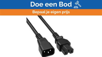 Bieden: Power Cable H05VV-F C14 to C15 - 3x0.75mm² 250V/6A, Ophalen of Verzenden, Nieuw