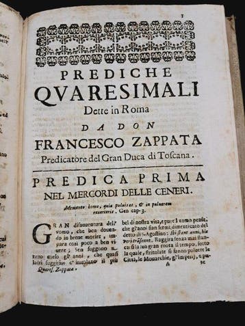 Francesco Zappata - Prediche Quaresimali - 1691