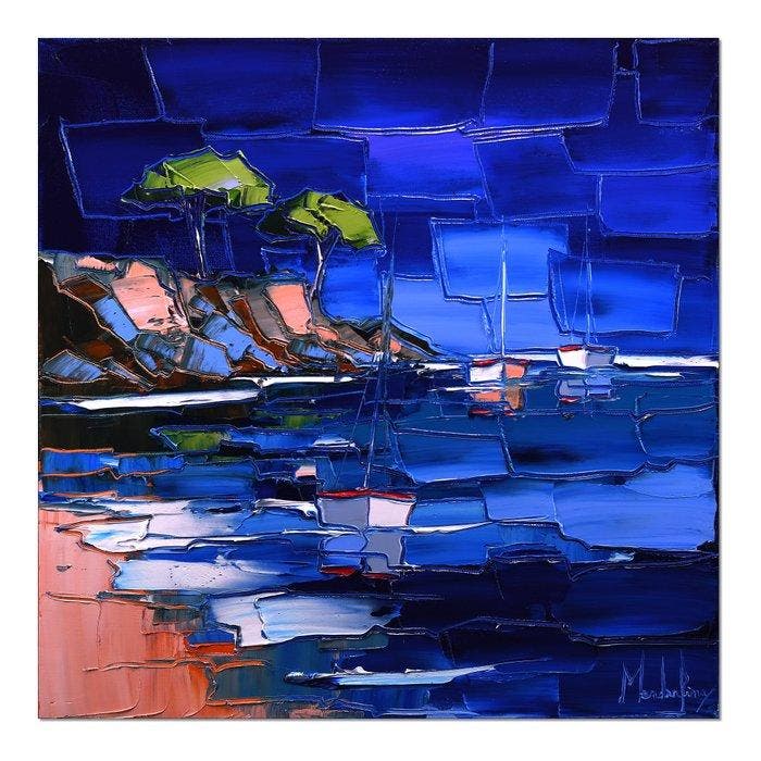 Caroline Mandrafina - Pfleger  Plage de Porquerolles, Antiquités & Art, Art | Peinture | Moderne