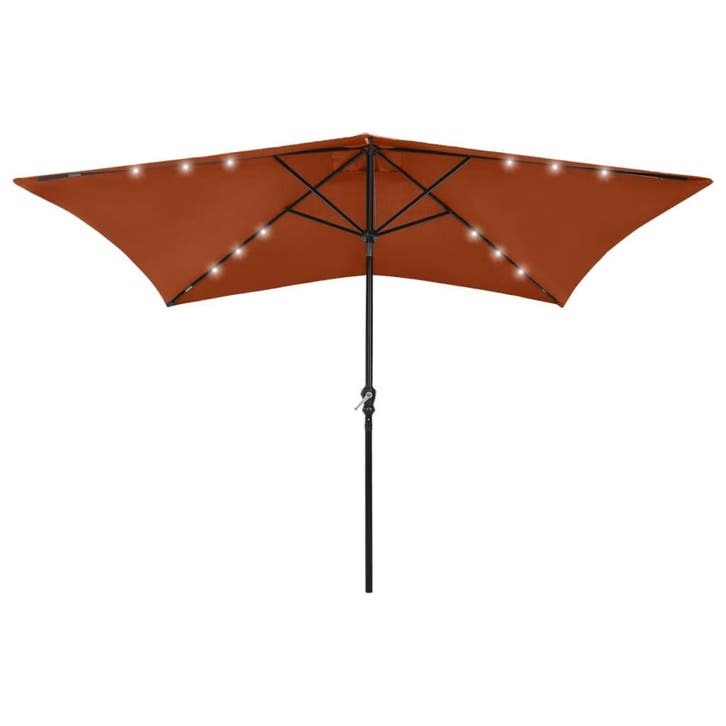 vidaXL Parasol met LEDs en stalen paal 2x3 m, Jardin & Terrasse, Parasols, Envoi