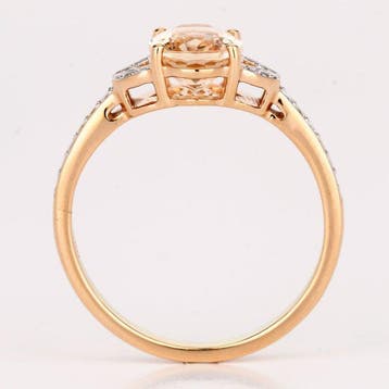 Ring - 14 karaat Roségoud - 1.54ct. tw. Morganiet - Diamant, Handtassen en Accessoires, Nieuw
