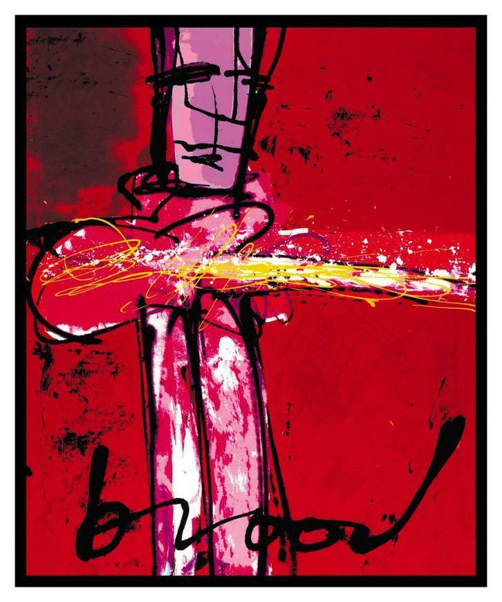 Herman Brood | Giclée: Purple Haze | Afmeting: 90cm x 110cm, Antiquités & Art, Art | Lithographies & Sérigraphies, Enlèvement ou Envoi