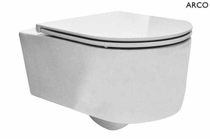 Arco wandcloset met flatline zitting wit, Doe-het-zelf en Bouw, Sanitair, Ophalen of Verzenden
