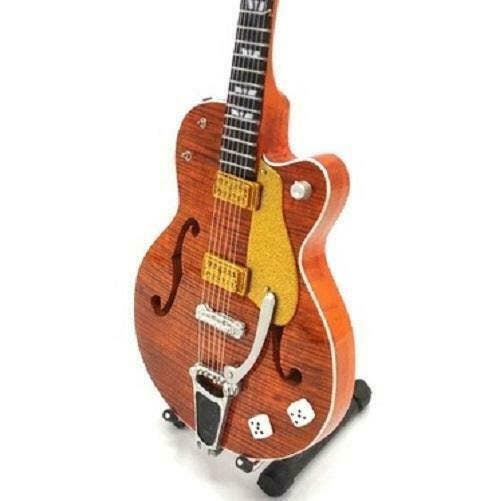 Miniatuur Gretsch G6120 gitaar met gratis standaard, Collections, Cinéma & Télévision, Envoi
