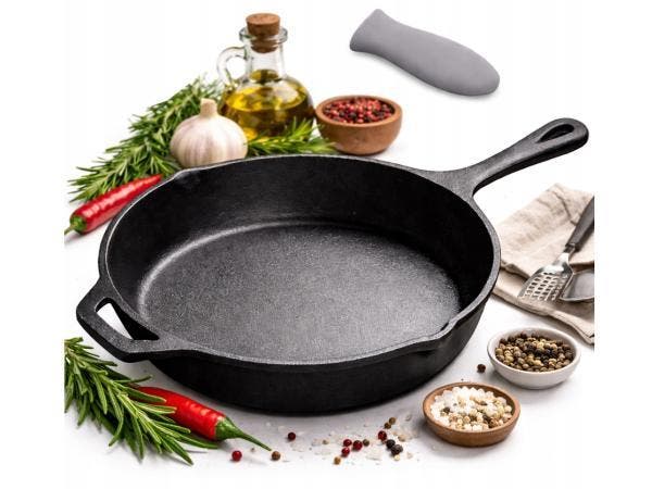 Veiling - Gietijzeren Koekenpan 26 cm  – Inclusief Silicon, Maison & Meubles, Cuisine | Casseroles & Poêles
