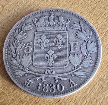 Frankrijk. Charles X. 5 Francs 1830-A, Paris (Zonder