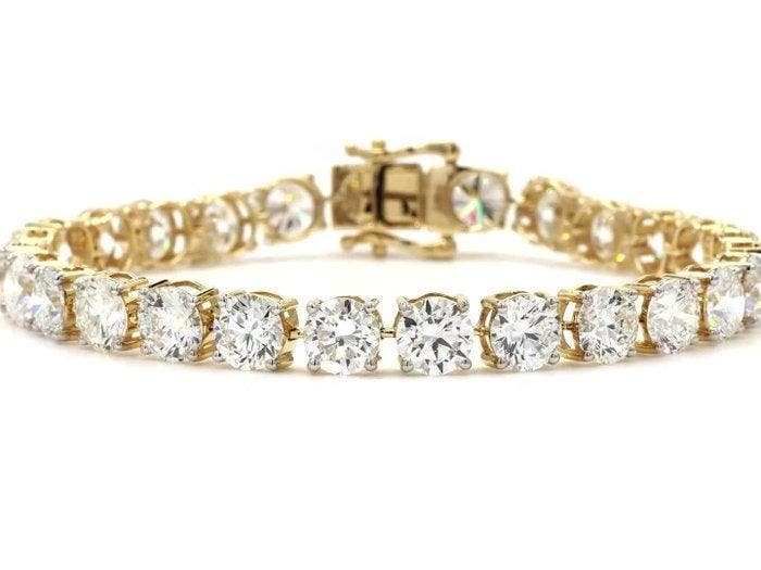 Armband - 14 karaat Geel goud - 18.55ct. tw. Diamant, Handtassen en Accessoires, Armbanden