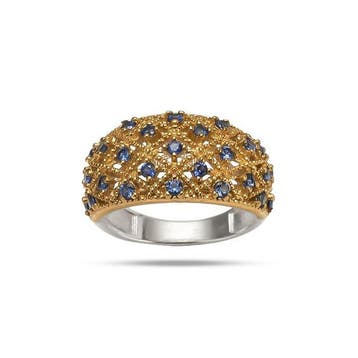 Zonder minimumprijs - Ring Zilver Saffier, Handtassen en Accessoires, Ringen, Nieuw