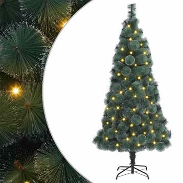 vidaXL Kunstmatige Voorverlichte Kerstboom Groen 180 cm PET, Verzenden