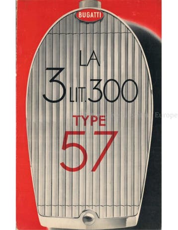 1939 BUGATTI LA 3 LITRES 300 TYPE 57 BROCHURE FRANS
