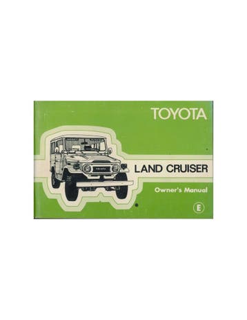 1978 TOYOTA LANDCRUISER INSTRUCTIEBOEKJE ENGELS, Ophalen of Verzenden