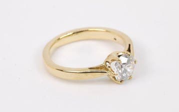 Bague - 14 carats Or jaune - 1.06ct. tw. Diamant (Naturelle), Bijoux, Sacs & Beauté