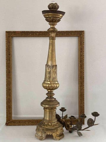 Chandelier - Bois, Bois Doré - Reglieus - 90 cm - Antiquités, Antiquités & Art