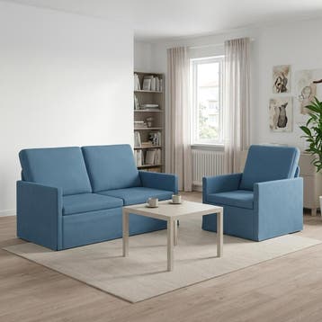 vidaXL bank / zetelstel 2 pcs Blauw Corduroy stof, Verzenden, Nieuw