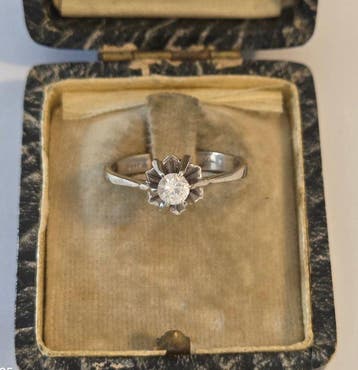 Verlovingsring - 18 karaat Witgoud - 0.35ct. tw. Diamant, Handtassen en Accessoires