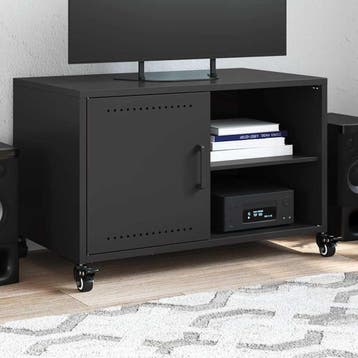 vidaXL Tv-meubel 68x39x43,5 cm staal zwart, Verzenden, Nieuw