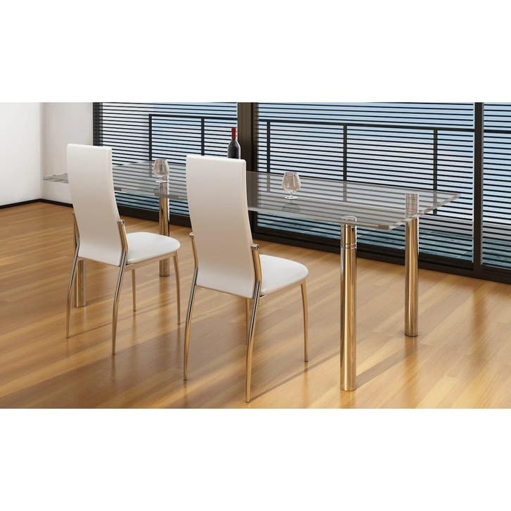 vidaXL Eetkamerstoelen 2 st kunstleer wit, Huis en Inrichting, Stoelen, Nieuw, Verzenden