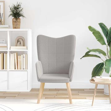vidaXL Fauteuil Lichtgrijs 62 x 67 x 95,5 cm Sherpa Stof, Verzenden