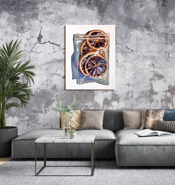 Antonio Valenzuela - L’Orange bleue, Antiquités & Art, Art | Peinture | Moderne