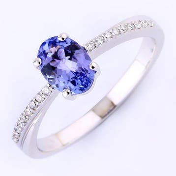 Zonder minimumprijs - Ring - 14 karaat Witgoud - 0.95ct. tw.