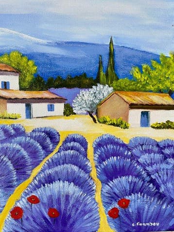 Franse school (XX) - Champs de lavande