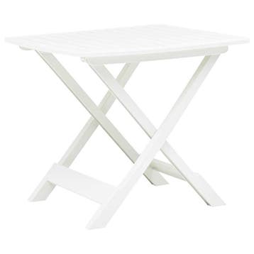 vidaXL Tuintafel inklapbaar 79x72x70 cm kunststof wit, Verzenden, Nieuw