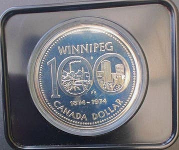 Canada. 1 Dollar 1974, Canada Winnipeg Centennial Specimen