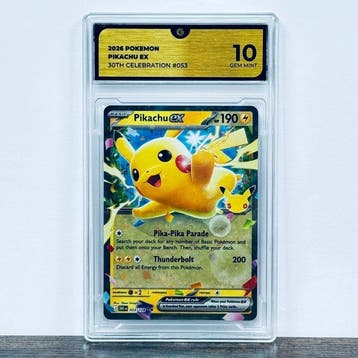 Pokémon Graded card - Pikachu ex 053 - 30th Anniversary –, Nieuw