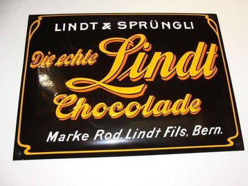 Lindt & Sprüngli - Lindt Chocolade Emailschild - Emaille