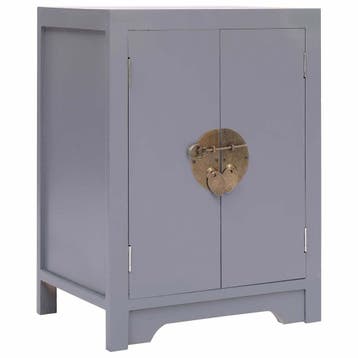 vidaXL Nachtkastje 38x28x52 cm paulowniahout grijs, Verzenden, Nieuw