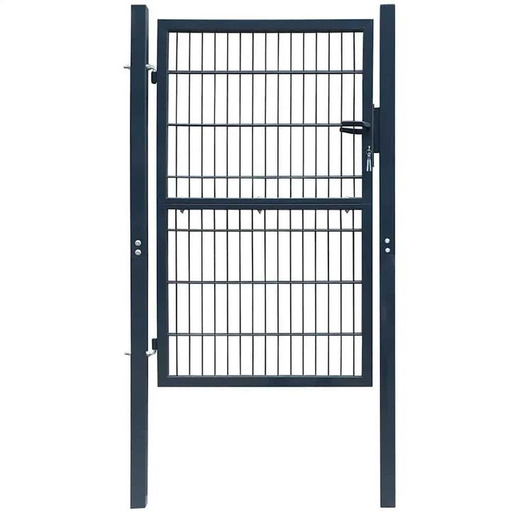 vidaXL Poort 100x200 cm staal antracietkleurig, Tuin en Terras, Tuinpoorten, Nieuw, Verzenden