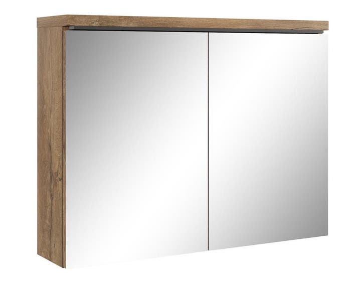 Badkamerkast Paso 80 x 20 x 60 cm Bruin Eiken Spiegelkast, Huis en Inrichting, Badkamer | Badkamermeubels, Nieuw, Verzenden