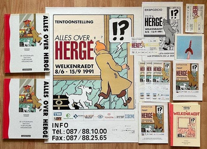 Tintin, Hergé - 16 Various merchandise objects - Casterman -, Livres, BD