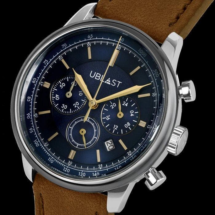 Ublast - Noble Chronograph - Sapphire Glass - REF.UBNOB40BU, Handtassen en Accessoires, Horloges | Heren