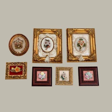 Capodimonte - Lijst (7) - Hout, Porselein - Set van, Antiquités & Art, Curiosités & Brocante