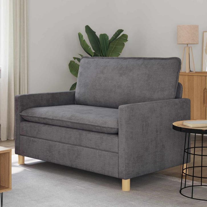 vidaXL bank / zetel Donkergrijs 126 x 81 x 87,5 cm Polyester, Maison & Meubles, Canapés | Salons, Envoi