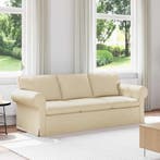 vidaXL bank / zetel Crème 215 x 82 x 80 cm Stof, Verzenden