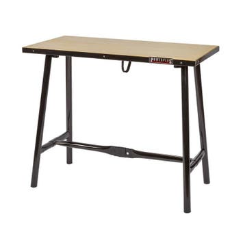 Inklapbare werkbank 120 cm met houten werkblad - zwart, Bricolage & Construction, Ophalen of Verzenden