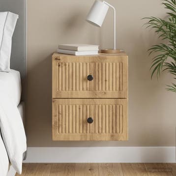 vidaXL Muurbevestigde Nachttafel Artisanaal eiken 33 x 34,5, Verzenden, Nieuw