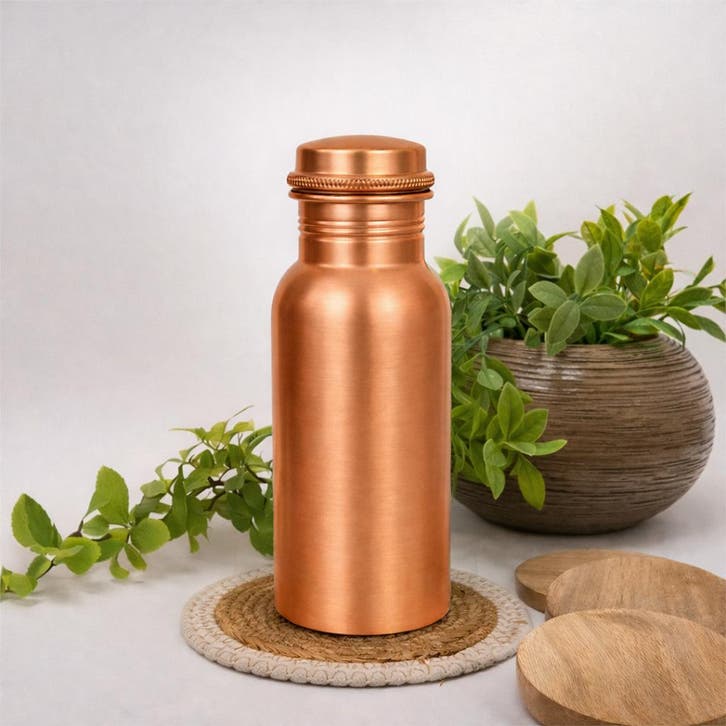 Puur koperen waterfles mat ± 500 ml/230 g (zware uitvoering,, Sport en Fitness, Gezondheidsproducten en Wellness, Ophalen of Verzenden