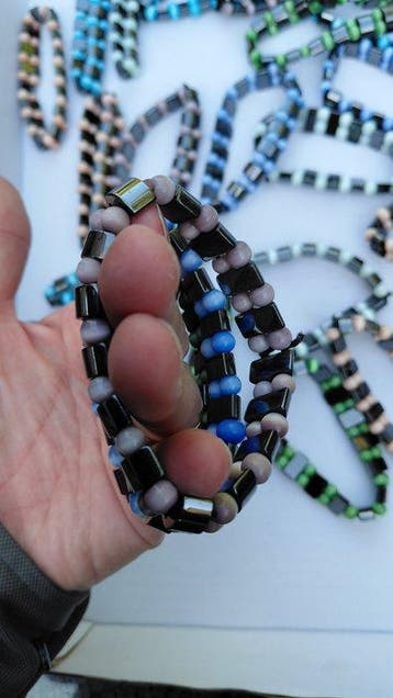 Verzameling rekbare Hematiet edelsteen armbanden- 735 g -, Verzamelen