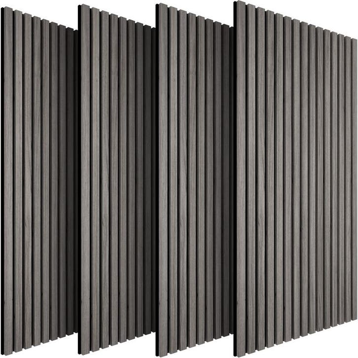 tectake Akoestische panelen Sonic Wall houtlook - lichtgrijz, Huis en Inrichting, Bureaus, Verzenden
