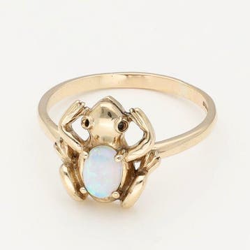 Ring - 9 kt. Geel goud Opaal
